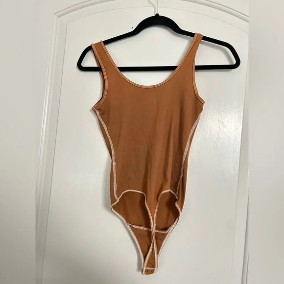 Abercrombie and Fitch Ribbed Brown Orange Bodysuit size XS - Picture 2 of 5